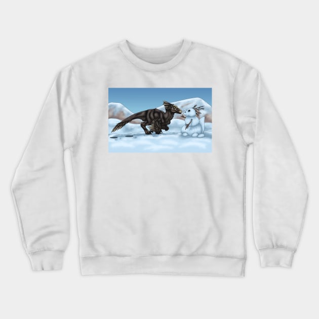 Dinosaur Snowman Crewneck Sweatshirt by SakuraDragon